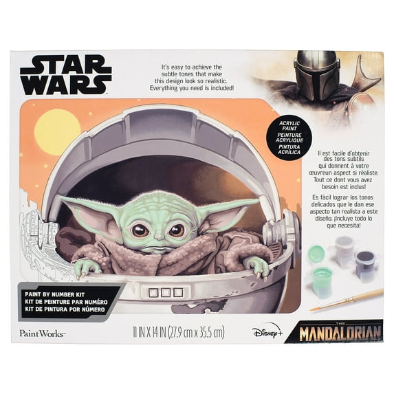 PaintWorks Star Wars The Mandalorian/Grogu Paint By Number Kit, 11" x 14", Multi-Color