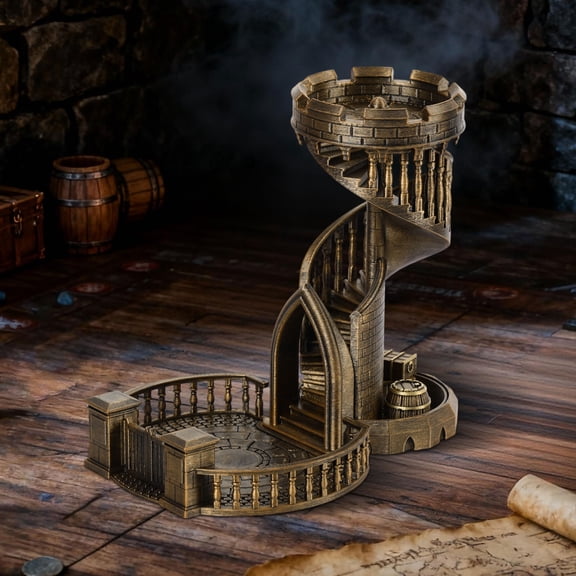 Paintable D&D Dice Tower – Unpainted Plastic Dice Rolling Tower for Tabletop RPG, Great Gift for Dungeon Masters & Fantasy Gamers