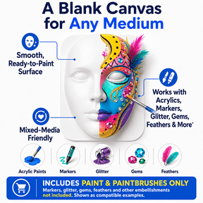 Paint A Face - Blank Masks to Decorate - DIY Craft Masks for Kids & Adults