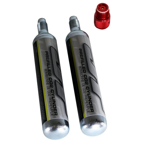 Paintball CO2 Cartridges - 3.2oz Disposable with Adapter - 2 Pack 90oz Total - Paintball Air Source for Markers & Accessories
