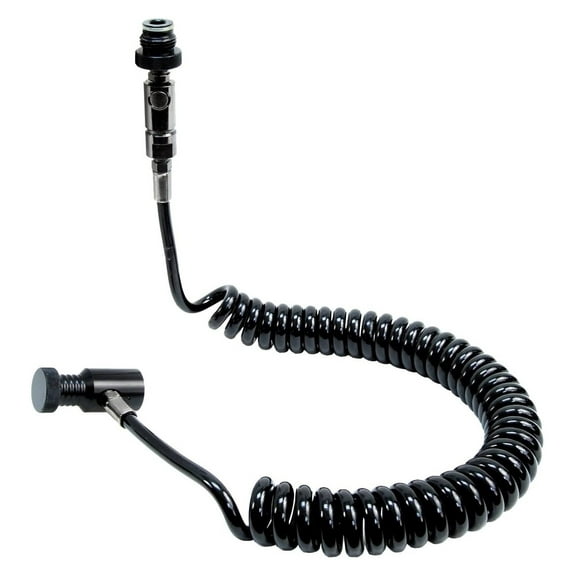 Paintball Line System - Connex 3000 PSI Coil Kit - Quick Disconnect On/Off - CO2/Compressed Air Compatible - Harness/Vest Connection Black