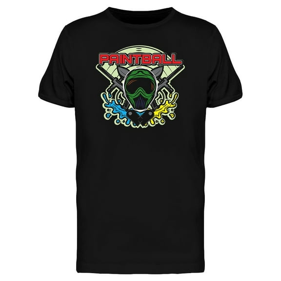 Paintball Mask And Paint T-Shirt Men -Image by Shutterstock, Male 3X-Large