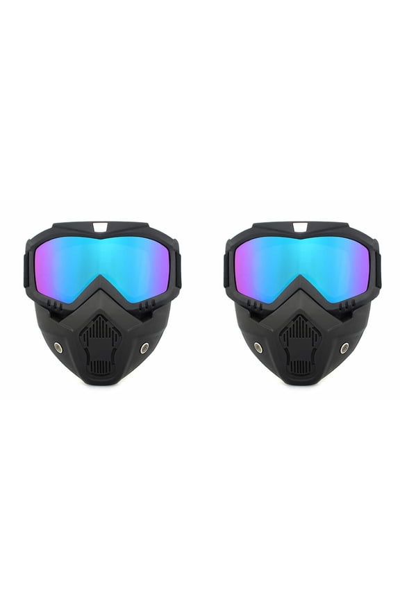Paintball Mask Anti Fog,Airsoft Mask Full Face,Tactical Mask,Motorcycle Helmet Goggles with Removable Face Mask for Men Women(2pcs,18x18.5cm)