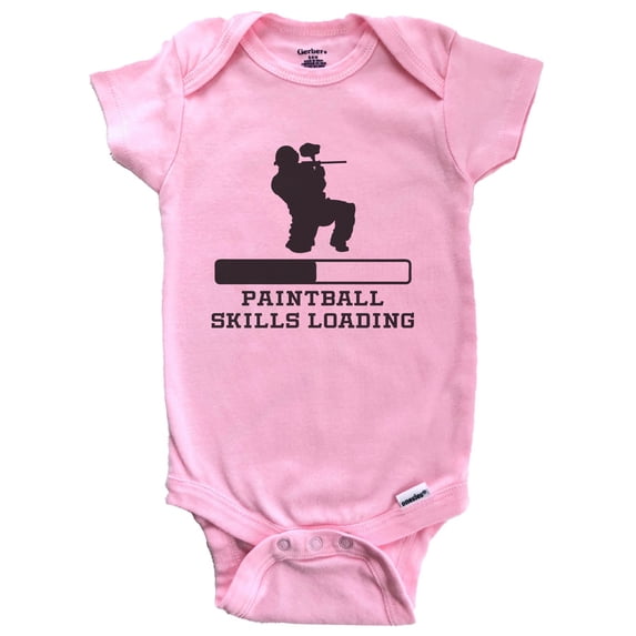 Paintball Skills Loading Funny Sports Humor Baby Bodysuit (Pink), 3-6 Months
