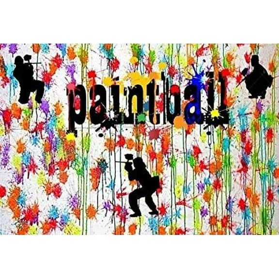 Paintball Splatter Laser Tag Cake Topper Edible Frosting Image 1/4 Sheet