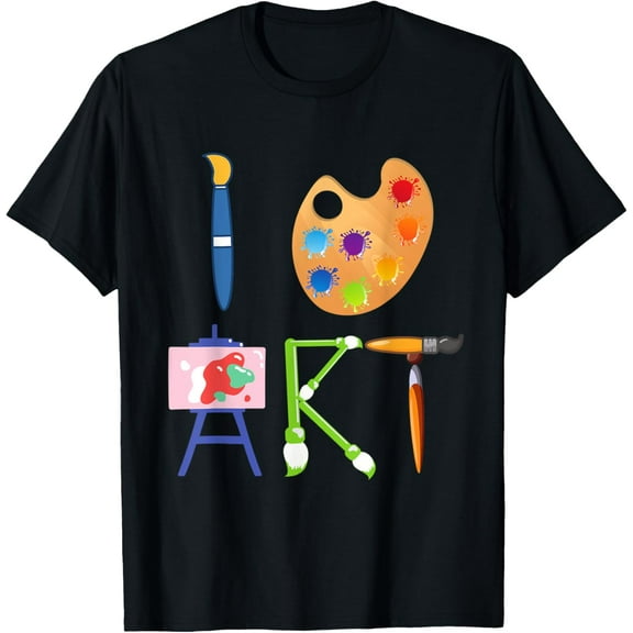Paintbrush Artist I Love Art Make T-Shirt