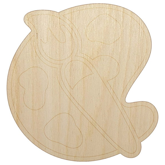 Paintbrush Artist Paint Palette Art Wood Shape Unfinished Piece Cutout Craft DIY Projects - 4.70 Inch Size - 1/4 Inch Thick