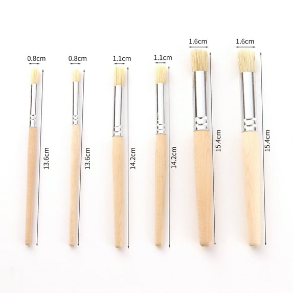 Paintbrush,Paint Brushes Paint Brush Wooden 6pcs Bristle Hair Paintbrush Wooden Stencil Paint Brushes Set Round Supplies Children Oil To Art Hair Paintbrush To Children Oil Watercolor