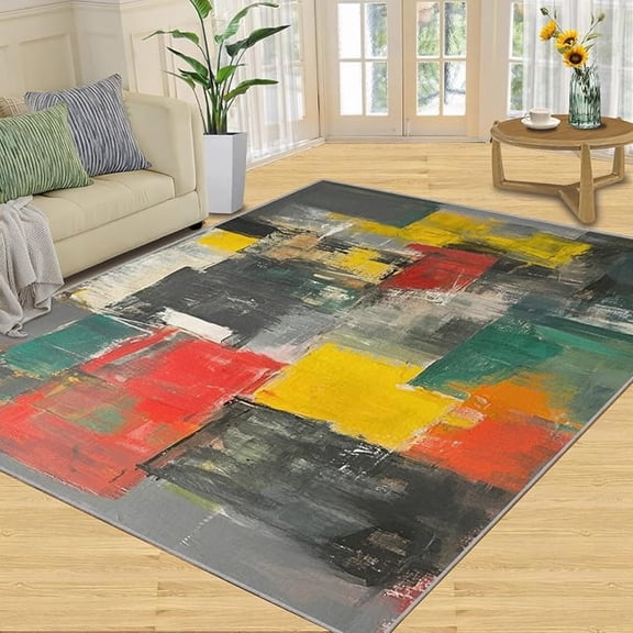 Paintbrush Painting Rug, Graffiti Rugs For Bedroom Living Room, Colorful Area Rug, Washable Rugs Non Slip, Low Pile Carpet 2 x 3ft