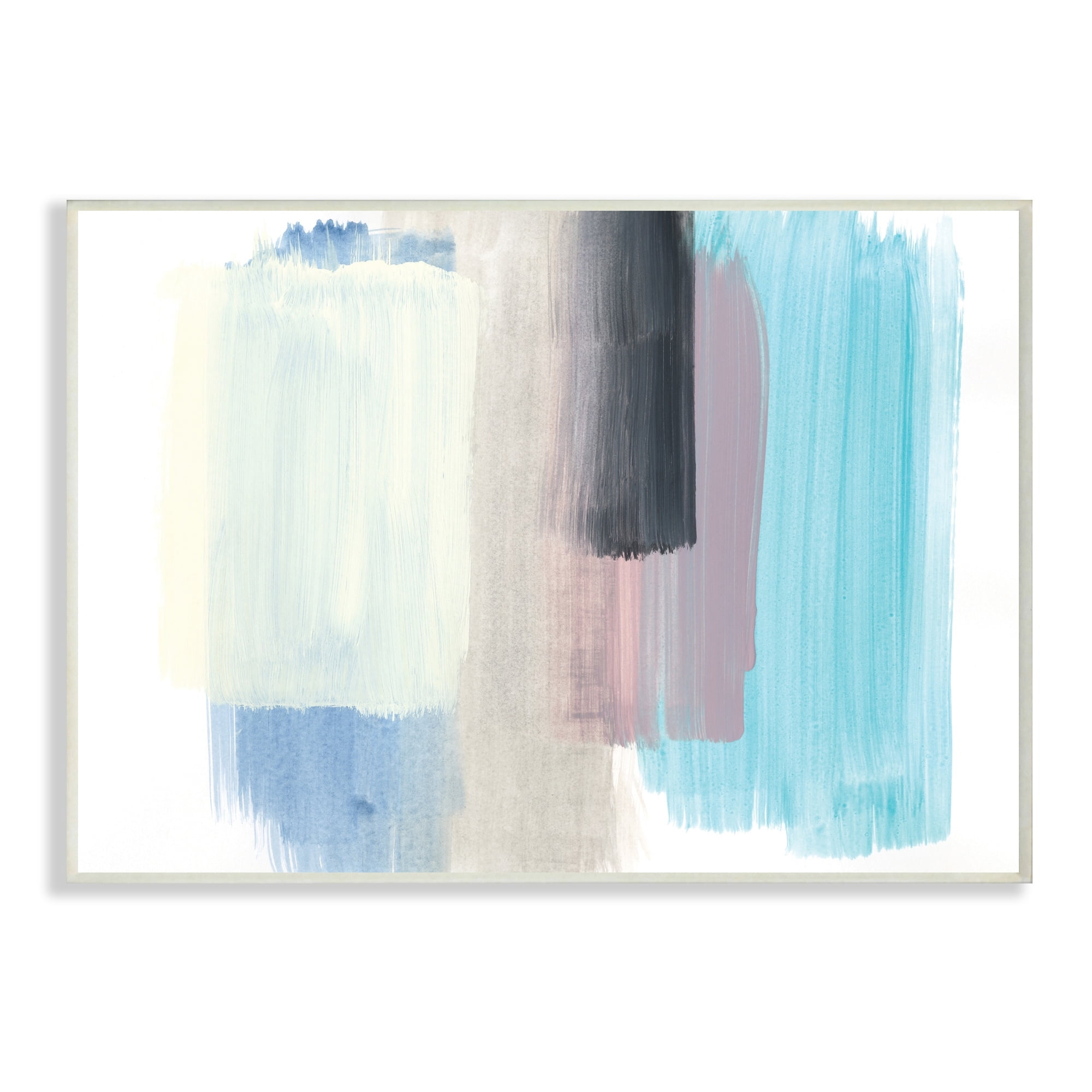 Stupell Industries Paintbrush Stroke Abstraction Blue Beige Purple,13 x 19,Designed by Bronwyn Baker