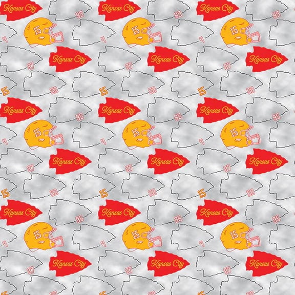 Paintbrush Studio Fabrics, What a Catch Collection, KC Chiefs 15 Helmet (Mahomes), 100% Premium-Quality Cotton