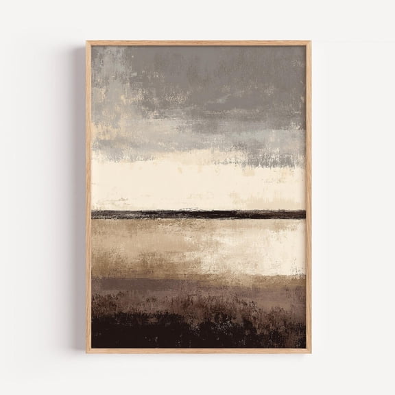 Painted Abstract Western Landscape Farmhouse Decor Large Neutral Art Version Seven, Unframed Poster