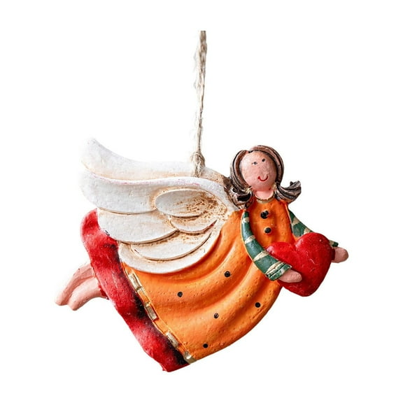 Painted Angel Ornaments, Vintage Dancing Resin Angels Decor for Christmas Tree Holiday Wedding Party