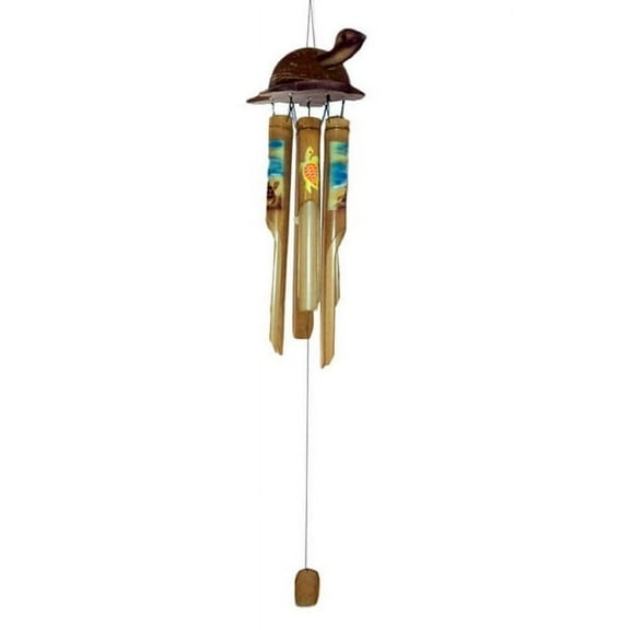 Painted Bamboo Sea Turtle Wind Chime