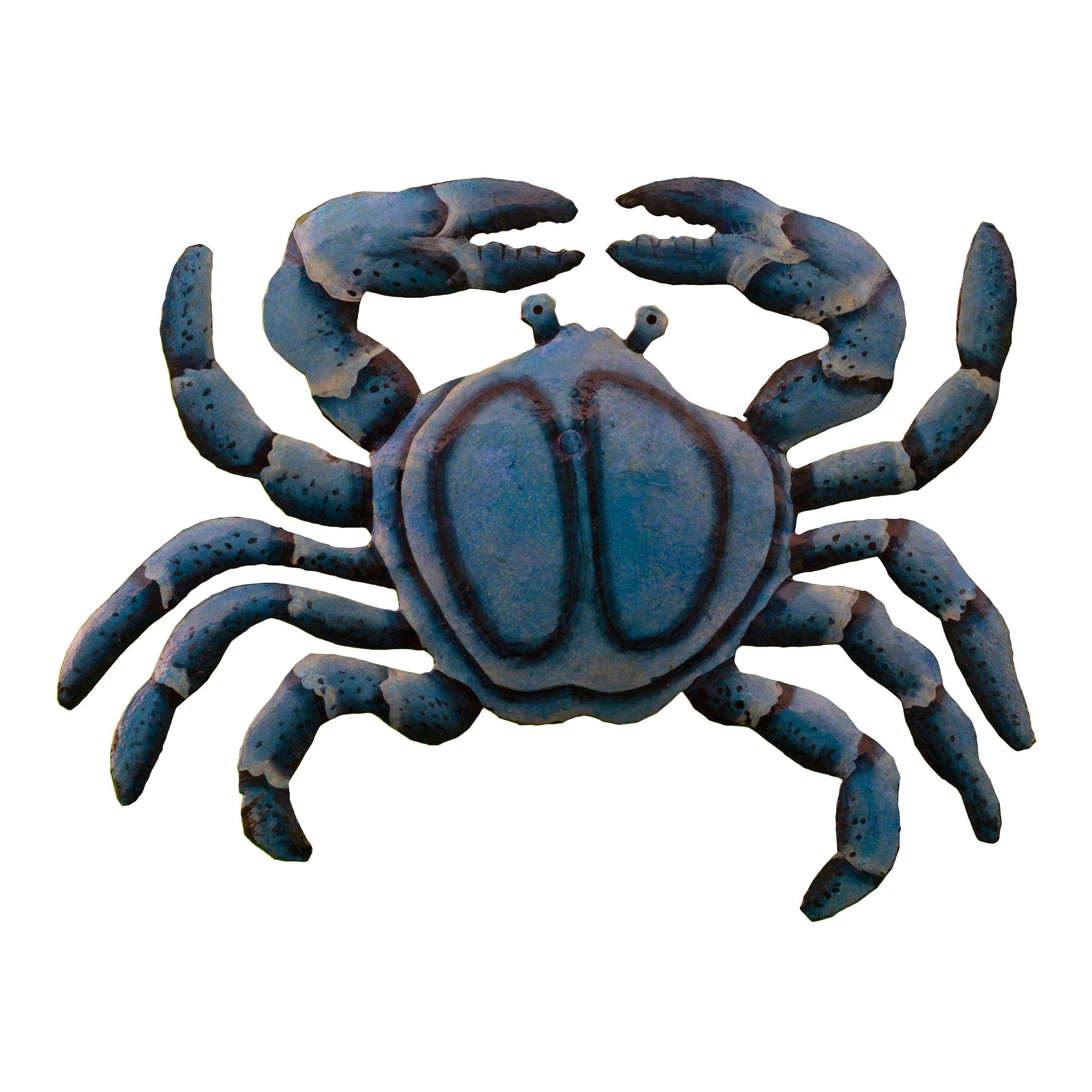 Galya Blue Crab Hand-Chiseled Recycled Steel Wall Decor