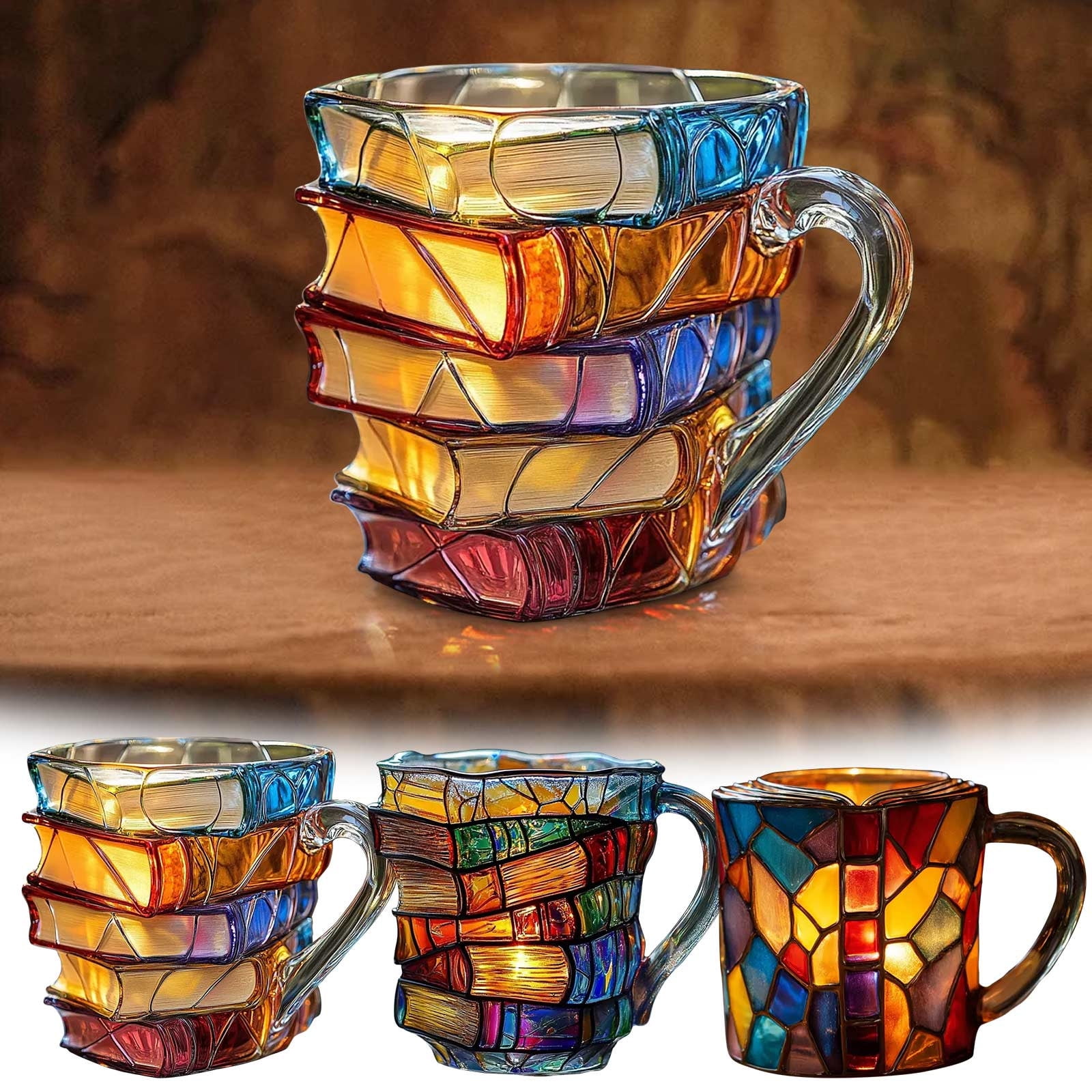 Painted Book Mug, 3d Painted Books Coffee Mug, Unique Colorful Resin Books  Stack Coffee Cup, Book Mugs for Book Lovers, Gifts For Readers Librarians  Literature Lovers B2 - Walmart.com, image size:1600x1600