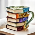 thumbnail image 1 of Painted Book Mug - Unique Colorful Resin Stacked Books Coffee Cup - A Collectible Gift for Readers, Librarians, and Literature Lovers - Perfect Novelty Item for Bookworms,Color C, 1 of 6