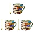 thumbnail image 1 of Painted Books Coffee Mug, Unique Books Stack Coffee Cup for Hot Or Cold&spoon, 1 of 7
