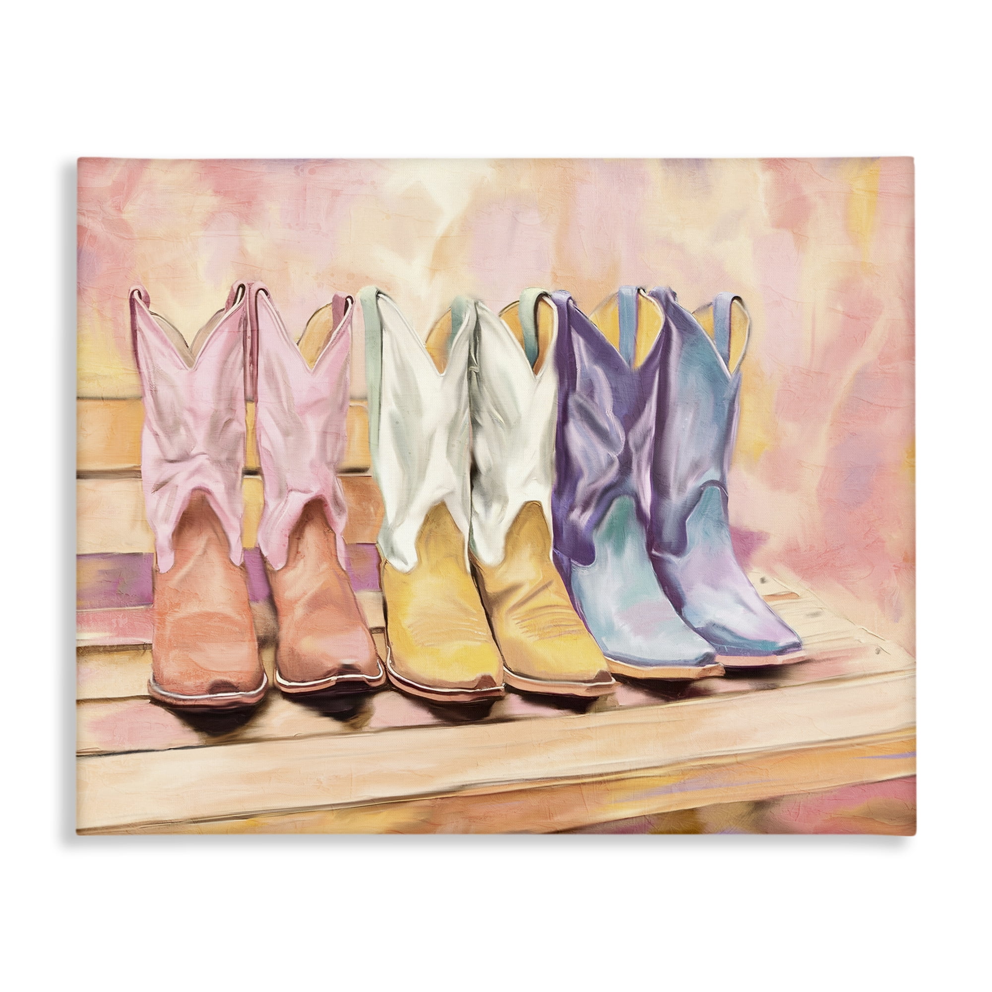 Painted Boots Trio Canvas Wall Art, design by Kim Allen