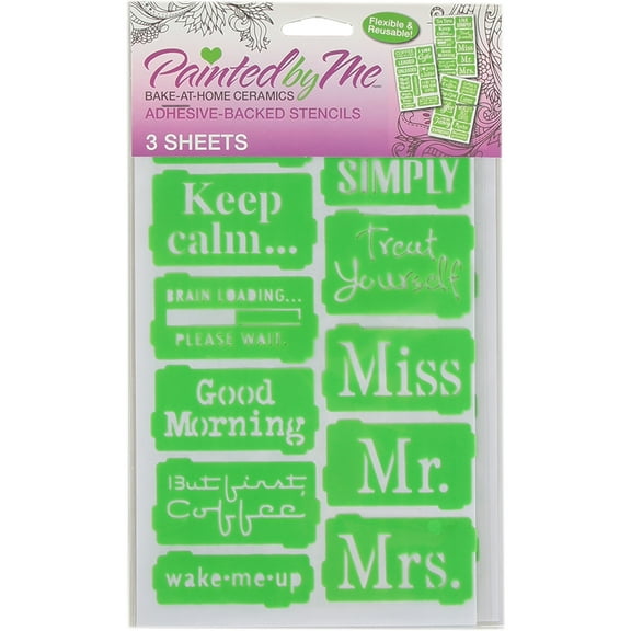 Painted By Me (TM) Bake At Home Stencils 3/Pkg-Words, Pk 3, I Love To Create