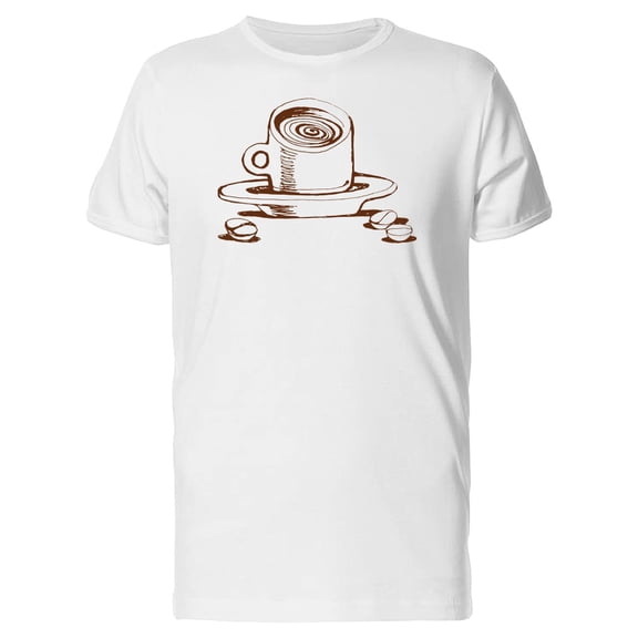 Painted Coffee Cup Brown Ink Tee Men's -Image by Shutterstock