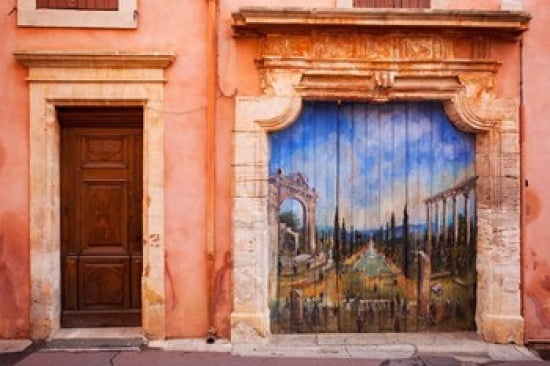 Painted Door in Roussillon Provence France Canvas Art - Brian Jannsen DanitaDelimont (28 x 19)