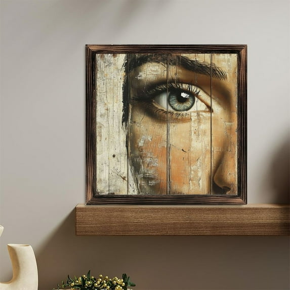 Painted Eye On Reclaimed Wood Wooden Sign Wall Plaque - Vintage Art Decoration, Wall Decoration - Ideal Gift For Home Decoration, Living Room, Bathroom, Bedroom, Garden, Dining, Bar, Cafe, Festival
