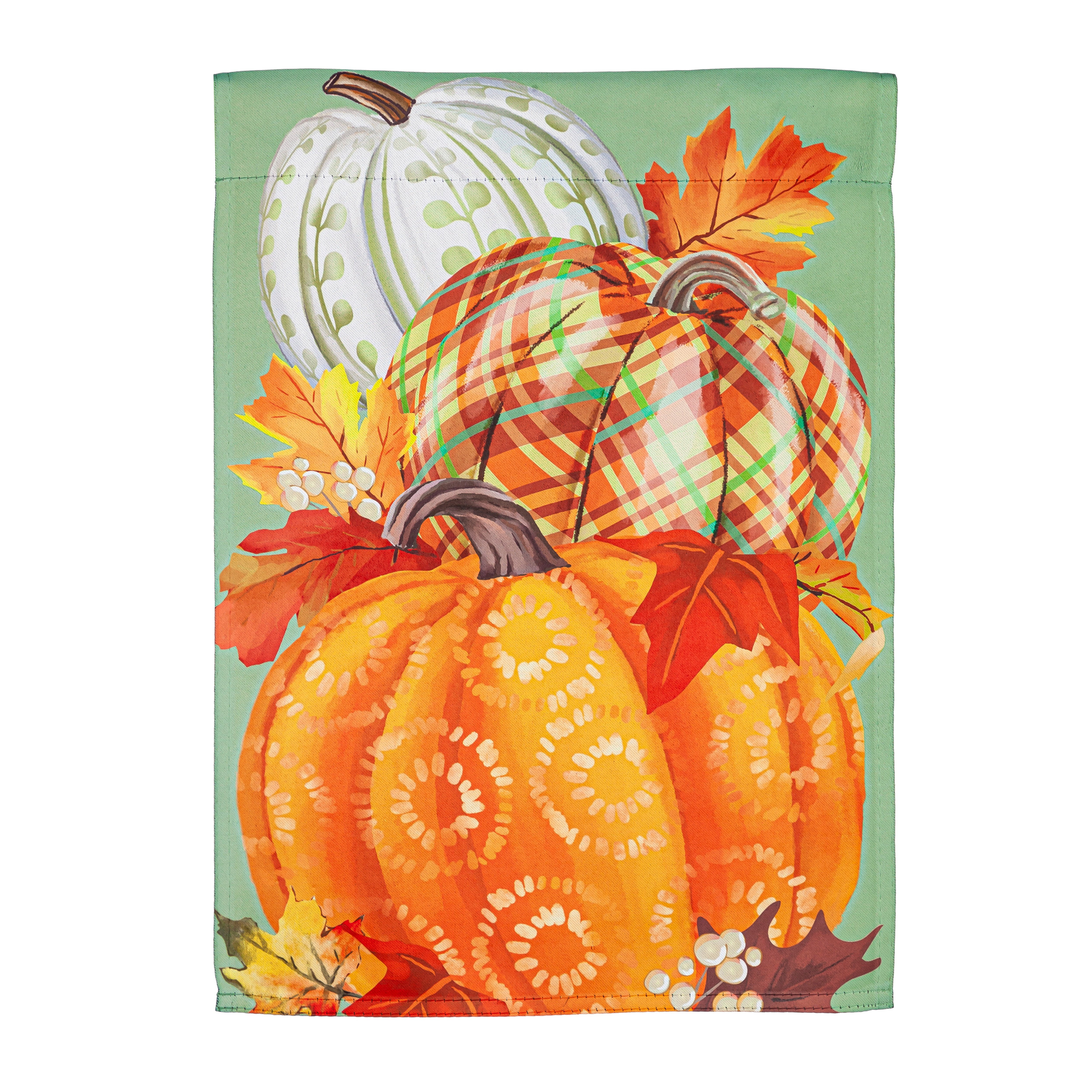 Painted Fall Pumpkins Suede Garden Flag 12.5" x 18"