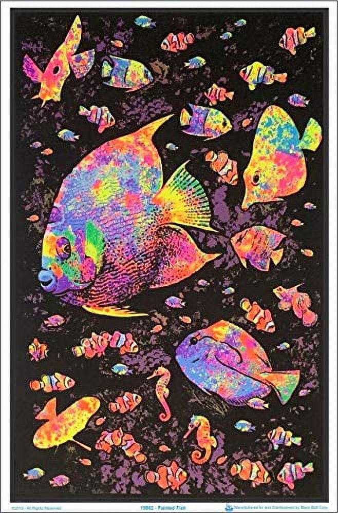 Painted Fish Laminated Blacklight Poster - 23.5
