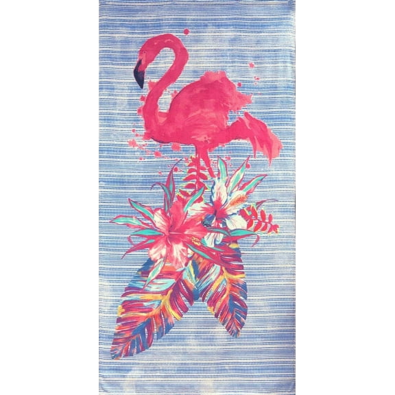 Painted Flamingo Beach Towel 30" x 60" 100% Cotton