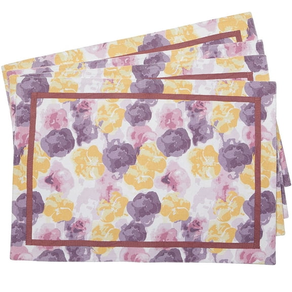 Painted Floral Set of 4 Placemats or Runner - Set of 4 Placemats