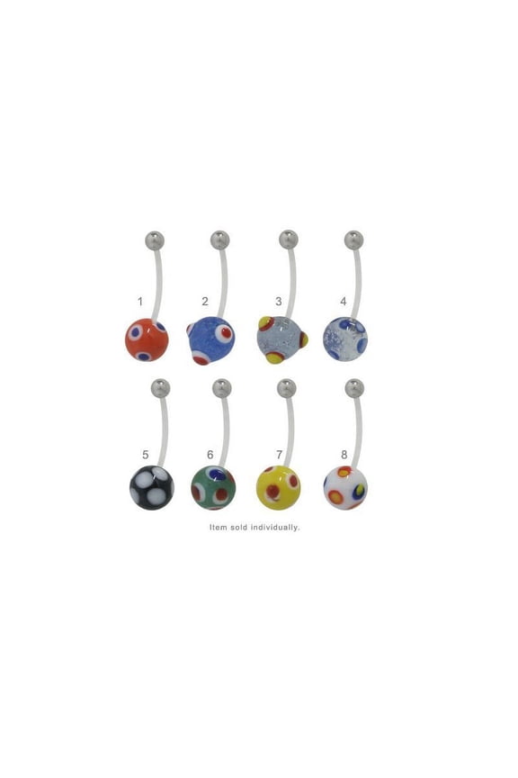 Painted Glass Maternity Balls Belly Rings