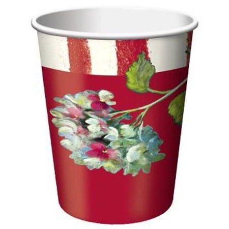 Painted Hydrangeas 9oz Hot/Cold Paper Cups 8 Per Pack