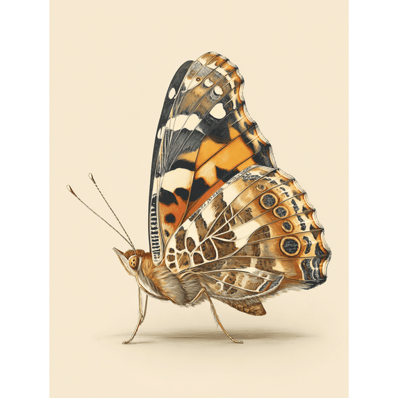 Painted Lady Butterfly Canvas Print,Wall Art Decor for Living Room Bedroom Office Kitchen Entryway Home Interior