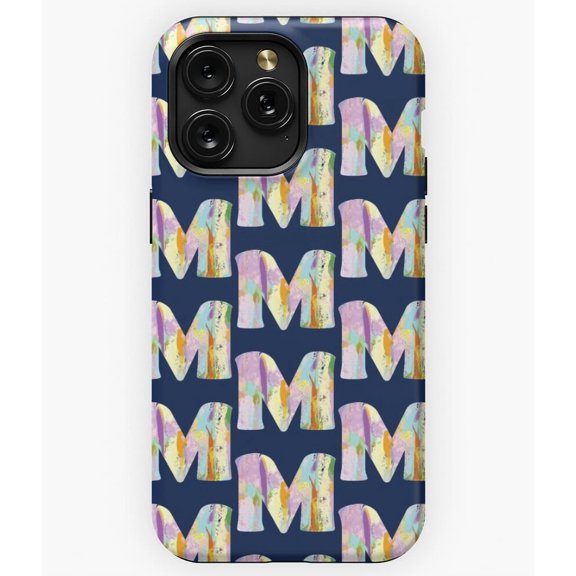 Painted Letter M Artistic Brush Stroke Monogram A4150 Phone Case for iPhone 11 to 17 Pro Max