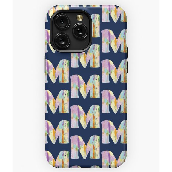 Painted Letter M Artistic Brush Stroke Monogram A4150 Phone Case for iPhone 11 to 17 Pro Max