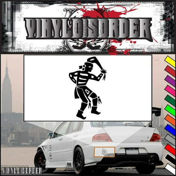 Painted Native American Warrior Decal - 36 Inches
