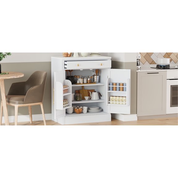 Painted P2 MDF Construction | Enhances Kitchen, Dining or Coffee Area Aesthetics | Durable and Stylish Cabinet