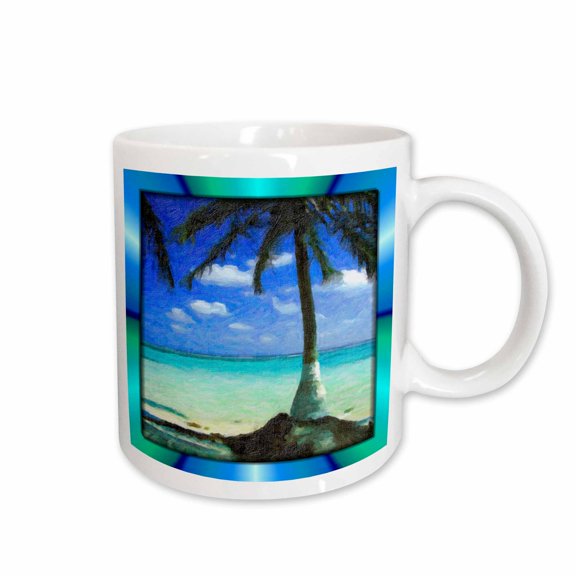 3drose, Painted Palm Tree, 15oz Mug