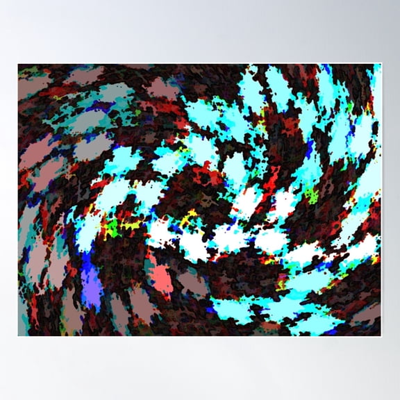 Painted Patchwork Swirl Poster Wall Art, Modern Wall Decor For Living Room Bedroom, 8x12 UNFRAMED