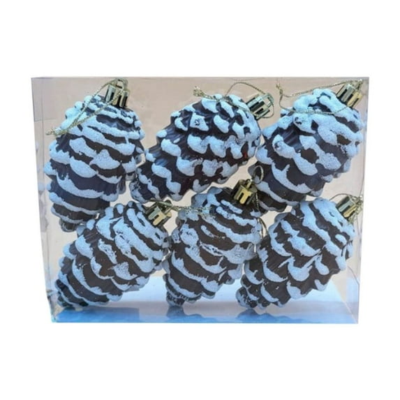 Painted Pinecones Christmas Decorations, Christmas Tree Ornaments, Pack Of 6 Multicolor Small Pinecone Pendants, Festive Holiday Decor, Natural Pinecone Shape, Easy To Hang and Display