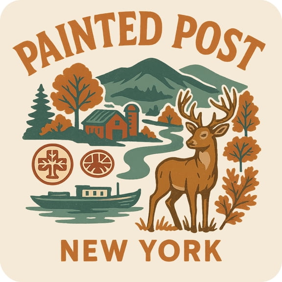 Painted Post New York Keepsakes Souvenir Vinyl Sticker – Destination Travel Keepsake Collectible (3-Inches Wide)
