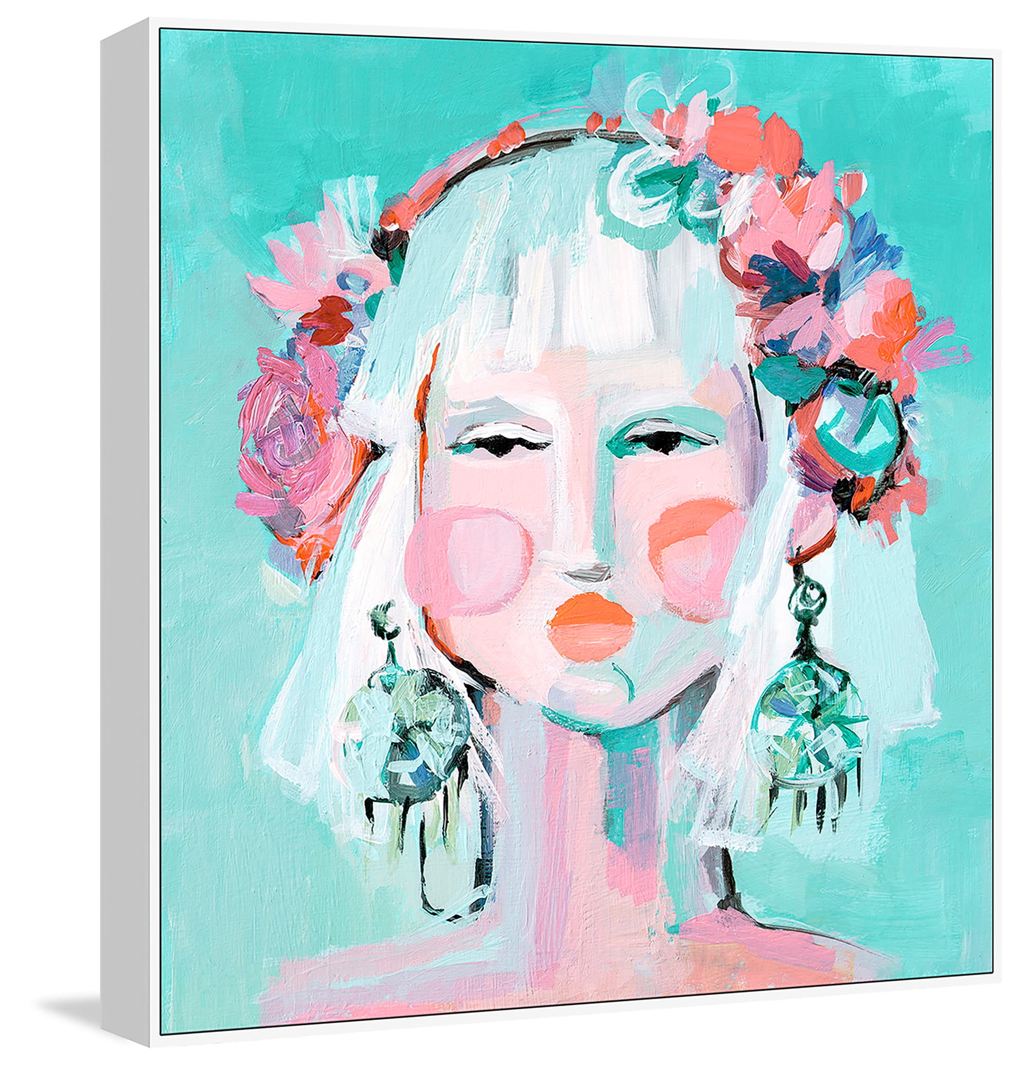 Painted Pretty Floater Framed Painting Print on Canvas