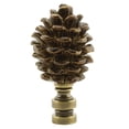 thumbnail image 1 of Painted Resin Pinecone Lamp Finial with Antiqued Brass Base 2.75"h, 1 of 1
