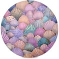 thumbnail image 1 of Painted Sea Shells Round Placemats Washable Placemats Non-Slip Heat-Resistant Table Place Mats for Dining Kitchen Holiday Party Table 15.4"-4PCS Home Decor, 1 of 7
