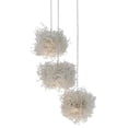 thumbnail image 1 of Painted Silver Clear Birds Nest 3-Light Multi-Drop Pendant, 1 of 3