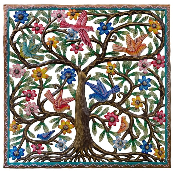 Painted Square Tree of Life #2 Multi-color