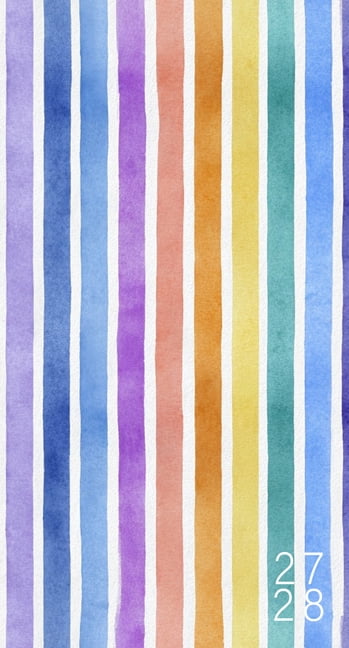 Painted Stripes 2-Year 2027-28 3.5 X 6.5 Monthly Pocket Planner, (Paperback)