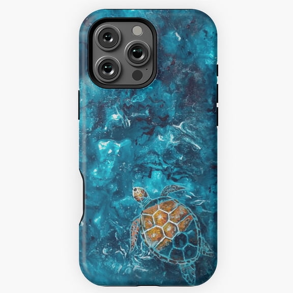 Painted Turtle in Aqua Water Phone Case for iPhone 16 15 14 13 12 11 Pro Max M890777
