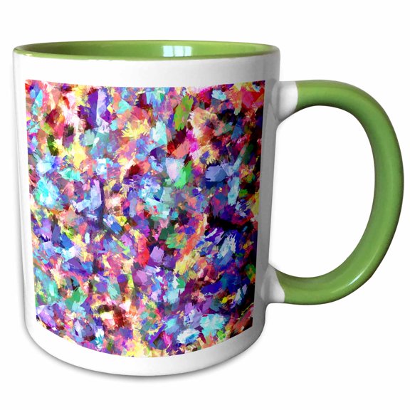 3drose, Painted Wall - a Colorful Potpourri of Splashes of Paint in a Creative, Random Fashion, 15oz Two-tone Green Mug
